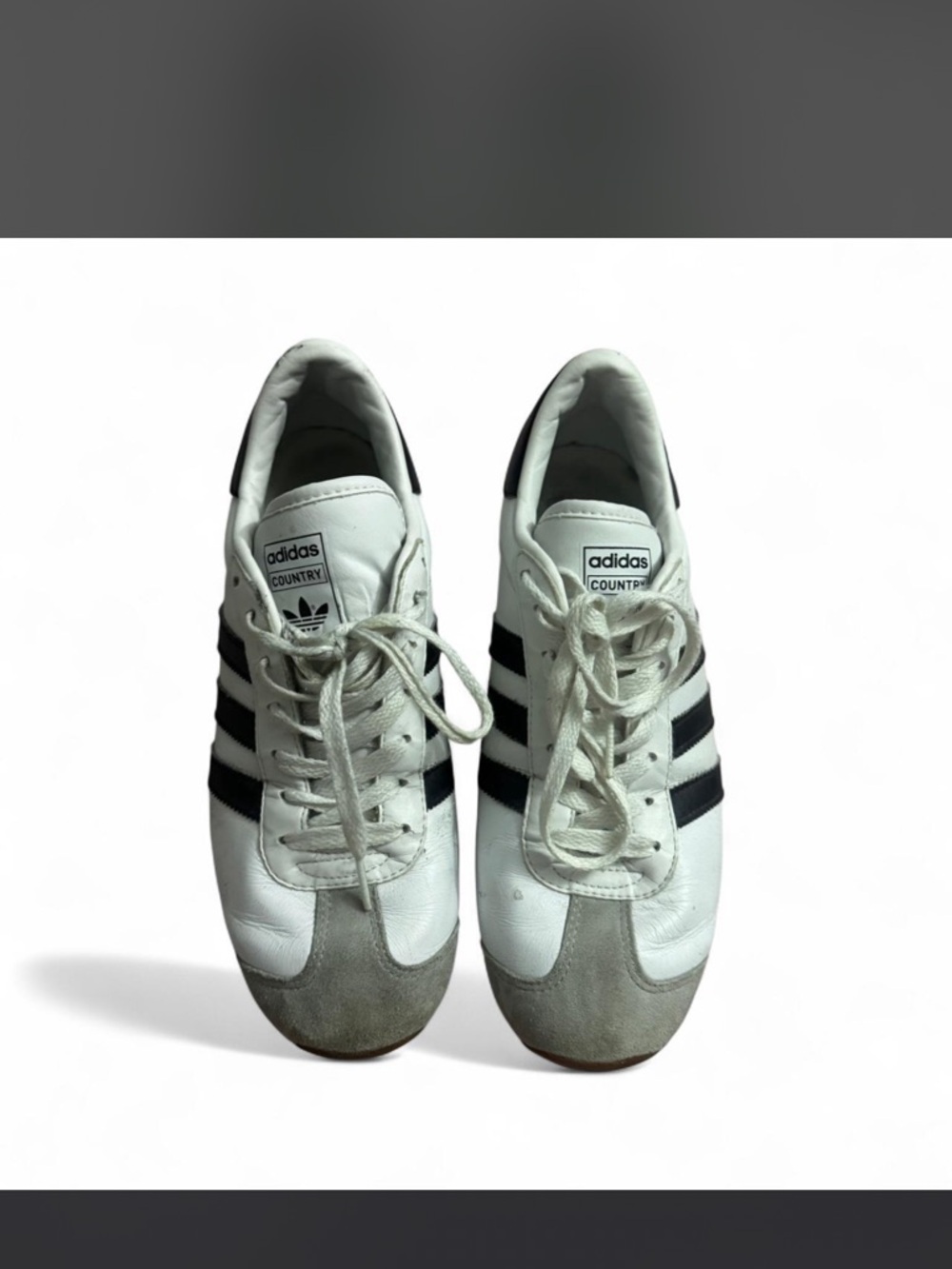 adidas White Low-Top Leather Sneakers with Black Logo